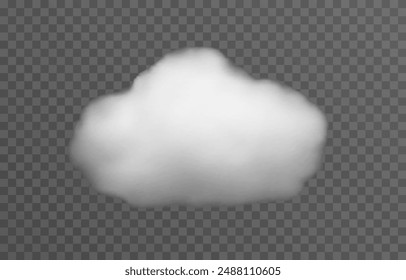  Realistic cloud, smoke or fog on an isolated transparent background. Vector cloud png.