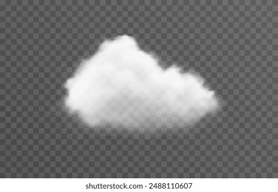  Nube realista, humo o niebla sobre un fondo transparente aislado. nube de Vector png.