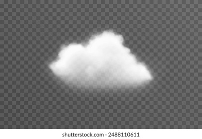  Realistic cloud, smoke or fog on an isolated transparent background. Vector cloud png.