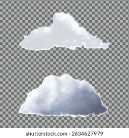 realistic cloud vector on transparent background	