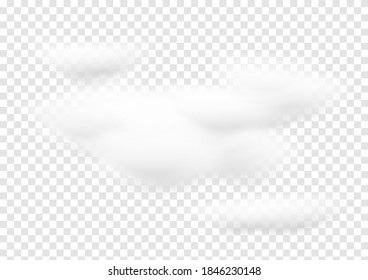 realistic cloud vectors isolated on transparency background 
