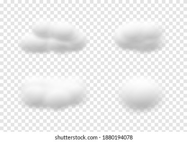 realistic cloud vectors isolated on transparency background ep83
