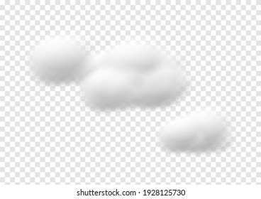 realistic cloud vectors isolated on transparency background ep150