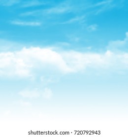 Realistic Clouds In A Blue Sky Background