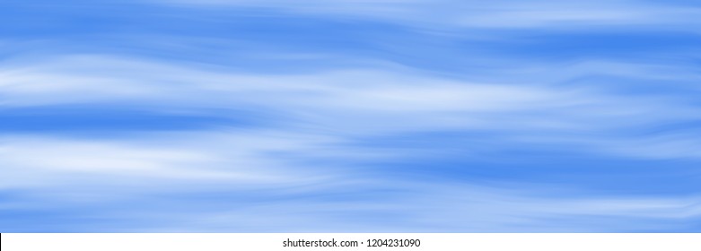 Realistic clouds in the blue sky, panoramic image, vector background, EPS10