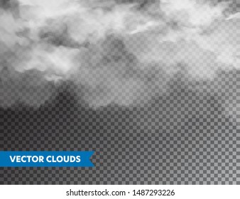 Rain White Cloud Isolated On Transparent Stock Vector (Royalty Free ...