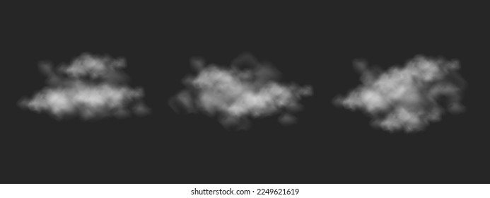 nubes realistas sobre un fondo negro