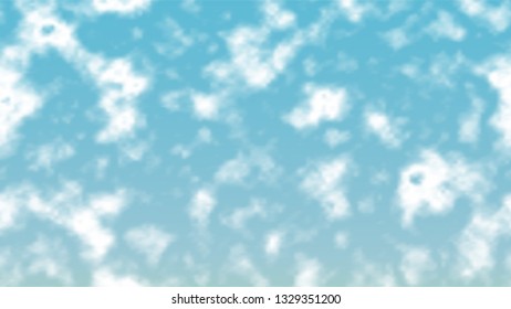 Realistic Clouds On The Blue Sky. Vector.