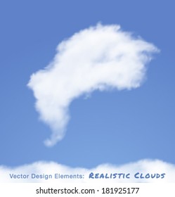 Realistic Clouds on blue sky. Vector illustration 