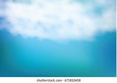 Realistic clouds on blue sky. Vector illustration