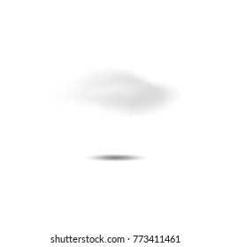 Realistic clouds with a shadow. Vector elements isolated on white background
