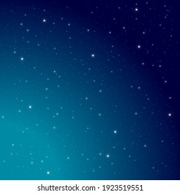 Realistic cluster of stars in space. Milky Way in the galaxy. Stardust and bright shining stars in the universe. Vector illustration of cosmos.