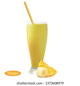 Realistic cocktail. Colorful vector illustration. Design for paper, baners, t-shirts, logos and more.