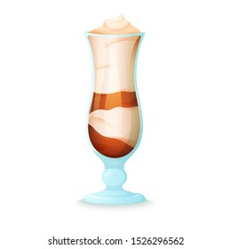 Realistic cocktail on white background. Cocktail in a glass with different elements.Vector illustration