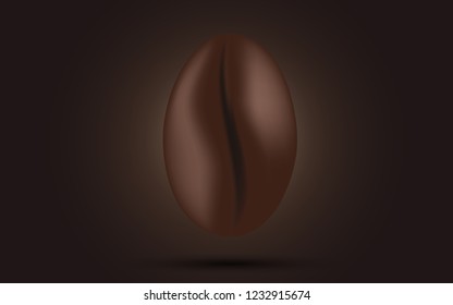 Realistic coffee bean. Vector illustration.