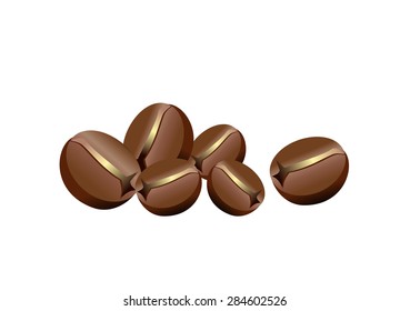 Realistic coffee beans. 