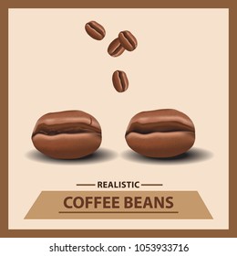 Realistic coffee beans set, isolated vector graphic.