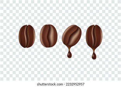 Realistic coffee beans vector illustration