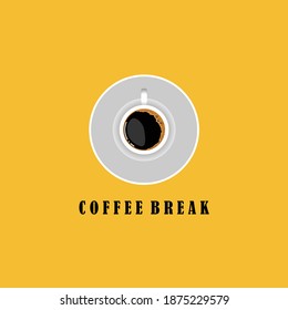realistic coffee bubble in the cup logo design vector illustration