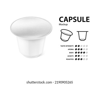 Realistic coffee capsule set. Vector illustration on white background. Easy to use for presentation your product, idea, design. EPS10.	