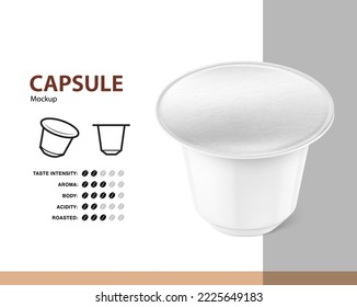 Realistic coffee capsule set. Vector illustration on white background. Easy to use for presentation your product, idea, design. EPS10.	