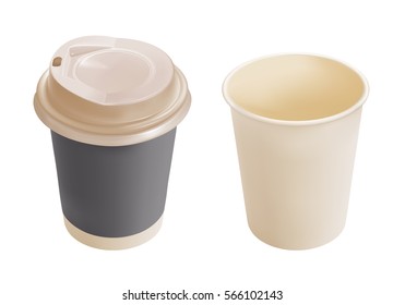 Realistic coffee cup for products design options, illustration vector.