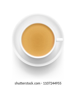 Realistic coffee cup with saucer. Vector illustration isolated on white background. Can be use for your design, presentation, promo, adv. EPS10.