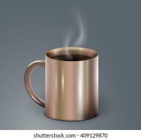Realistic coffee cup. Vector Illustration