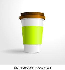 Realistic coffee cup vector template, for your design mock up.