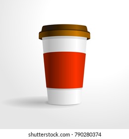 Realistic coffee cup vector template, for your design mock up.