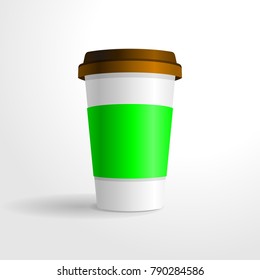 Realistic coffee cup vector template, for your design mock up.