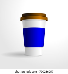 Realistic coffee cup vector template, for your design mock up.