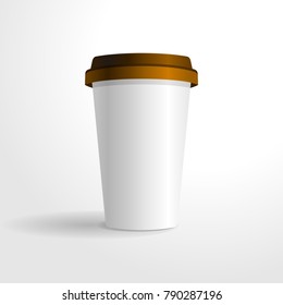 Realistic coffee cup vector template, for your design mock up.