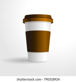 Realistic coffee cup vector template, for your design mock up.
