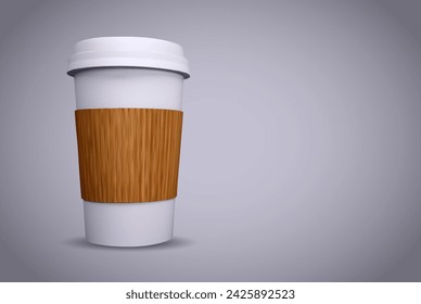 Realistic coffee cup.3d coffee cup.Realistic paper coffee cup