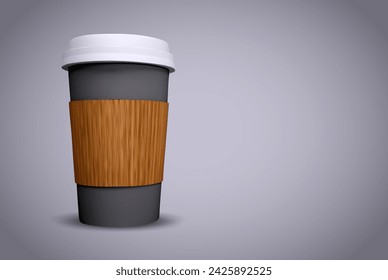 Realistic coffee cup.3d coffee cup.Realistic paper coffee cup