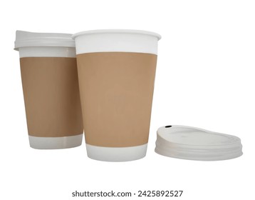 Realistic coffee cup.3d coffee cup.Realistic paper coffee cup