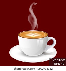 Realistic coffee mug. 3D Vector illustration for mockups. Advertising. For your design.