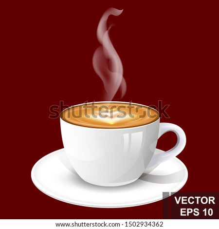 Realistic coffee mug. 3D Vector illustration for mockups. Advertising. For your design.