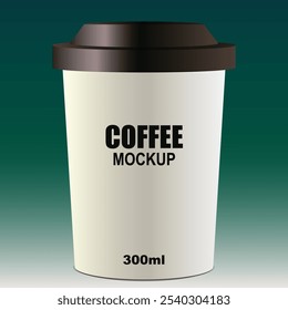 Realistic coffee paper cup mug mockups, cardboard and plastic package with lids, isolated vector. Disposable coffee cups and mugs for hot drinks and sip lids from white, brown and black paper