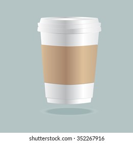 Realistic Coffee Paper Cup, vector illustration