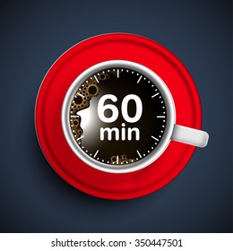 Realistic coffee time illustration, vector