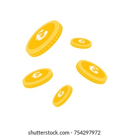 Realistic Coin Vector Icon Design Template. Gold Coin Stack vector Illustration.