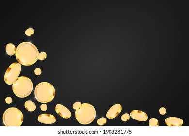 Realistic coins background vector illustration cartoon flat design