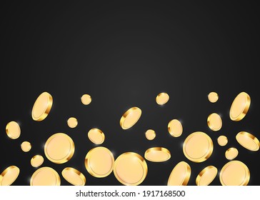 Realistic coins background vector illustration cartoon flat design