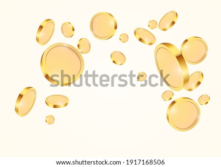 Realistic coins background vector illustration cartoon flat design