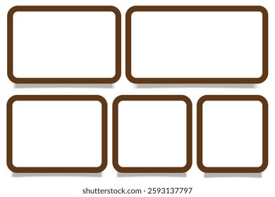 Realistic collage of vintage photo frame. Realistic old photo frame isolated on transparent background. Classic Photo wooden frame icon vector with realistic shadow effect. Vector illustration