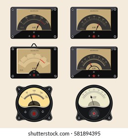 Realistic collection electronic analog VU signal meter