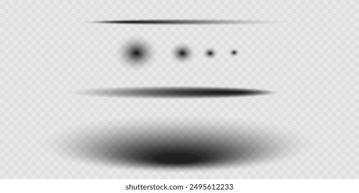 Realistic collection of shadows on a transparent background. Vector EPS 10