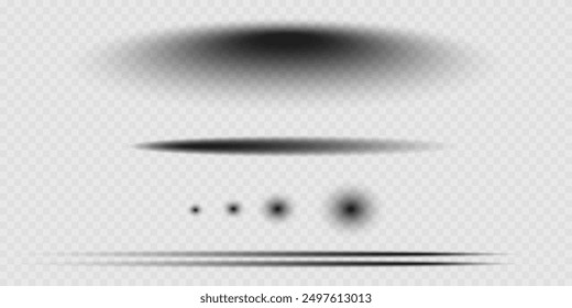 Realistic collection of shadows on a transparent background. Vector EPS 10